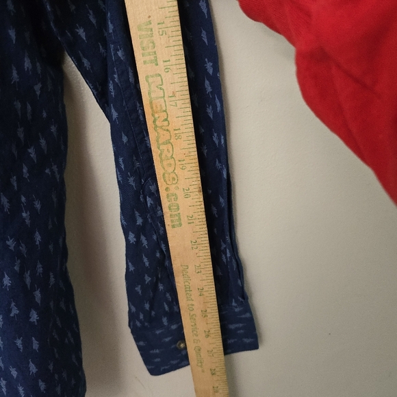 Toad & Co Tree Print Long Sleeve Button Down Shirt Blue Men's XL Slim Fit - Picture 9 of 10